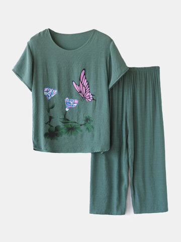 Loungewear mit Schmetterlings-Print für draußen