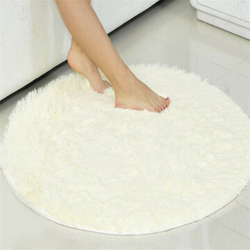 

Round Fluffy Rugs Anti-Skid Shaggy Area Rug Room Home Bedroom Carpet Floor Mat, Blue coffee grey off white