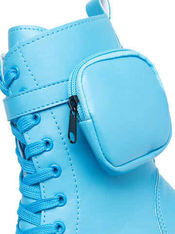 Fashion Solid Color Platform Short Boots
