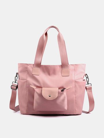 JOSEKO Women's Polyester Cotton Simple Large Capacity Tote Bag Crossbody Bag