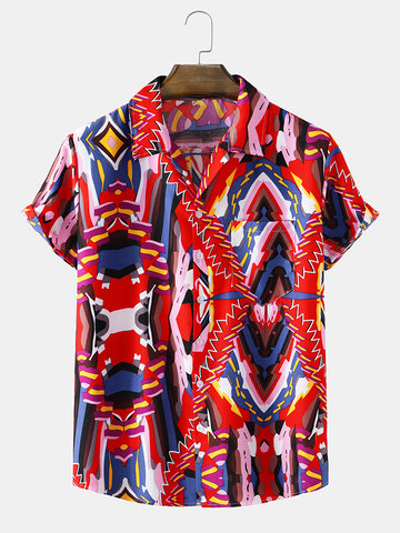 Colorful Abstract Geo Print Shirts