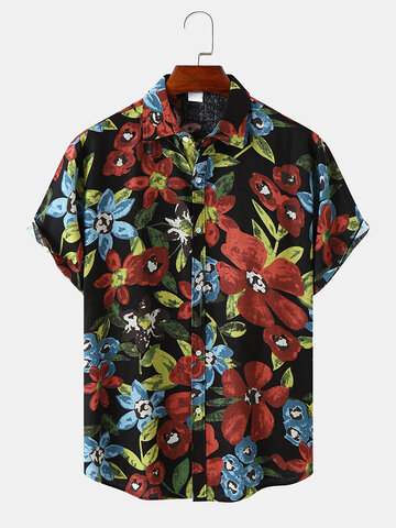 Flower Colorful Animated Print Shirts