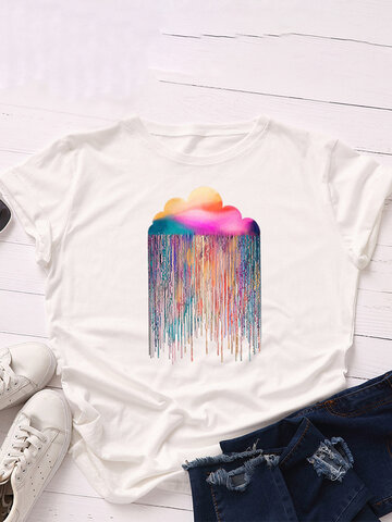 Rainbow Rain Printed T-shirt