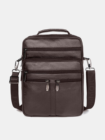 Menico Men's Leather Versatile Business Casual Crossbody Bag