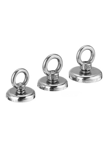 (With 10M Rope)250/150/80 KG High Power Fishing Magnets Super Strong Pull Force Round Neodymium Magnet with Eyebolt Strong Magnetic Ring Strong Magnetic Ring Salvage