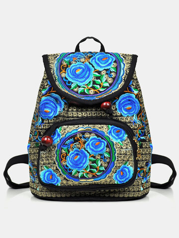 Canvas Embroidered Backpack