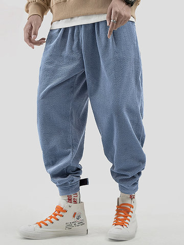 Oversized Corduroy Ankle Banded Pants