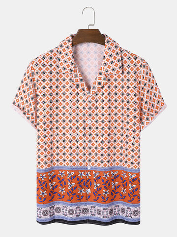 Floral Geometric Printed Shirts