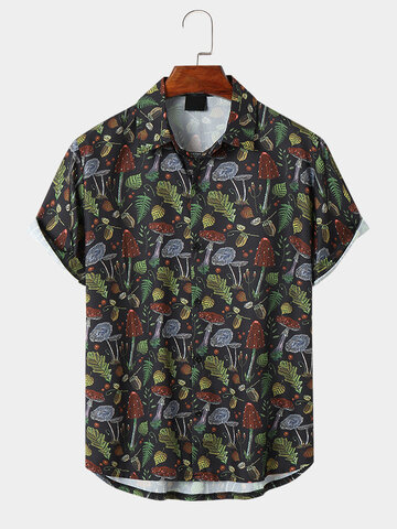 Mushroom Leaf Print Shirts