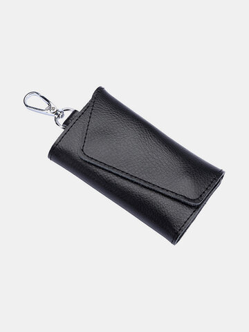 Menico Unisex Leather Card Slot Keychain Wallet