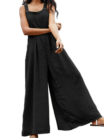 Flared Wide Leg Overall Jumpsuits