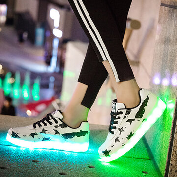 Pattern LED Light Up Colorful Skate Sneakers