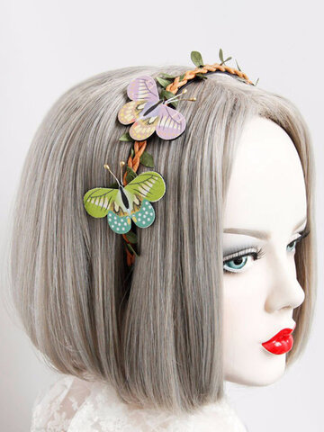 Cosplay Vintage Headband Retro Forest Butterfly Tree Vine Headband Jewelry