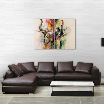 

2Pcs Elephant Modern Abstract Canvas Painting