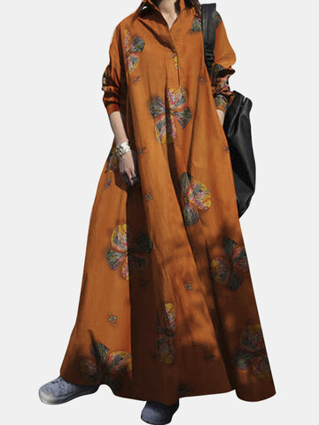 Vestido de balanço grande com estampa floral vintage
