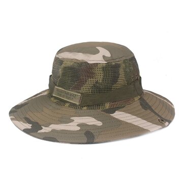 Summer Cotton Camouflage Visor Bucket Hats 