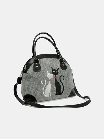 Damen Umhängetasche Katze Muster Handtasche