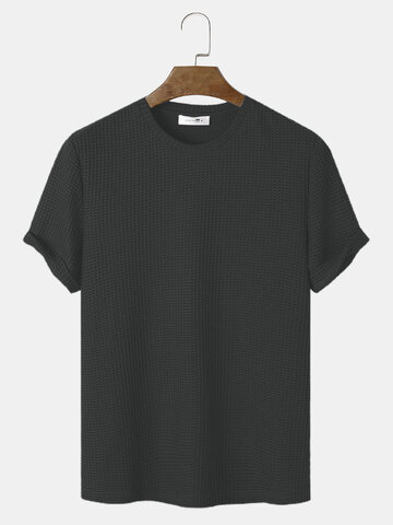 Plain Knitted Waffle T-Shirt