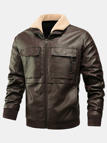 PU Leather Thicken Jackets