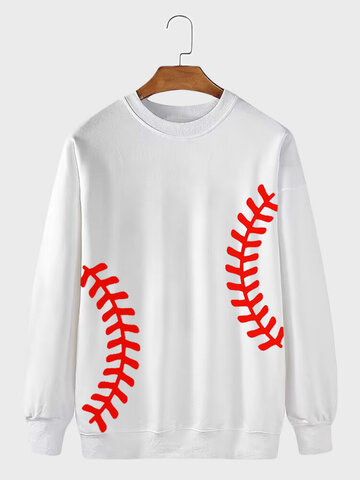 Baseball Line Print Sweatshirts