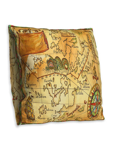 Double-sided Vintage Nautical Chart Cushion Cover