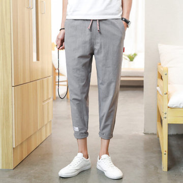 

Pants Men's Summer Thin Section Slim Korean Version Of The Trend Of Hong Kong Style Wild Casual Pants Cotton 9 Nine Points Men's Pants