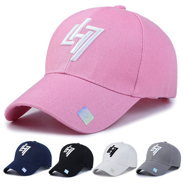 

Women Geometric Lightning Cotton Baseball Cap Outdoor Casual Sunscreen Hip Hop Hat, Navy grey pink white