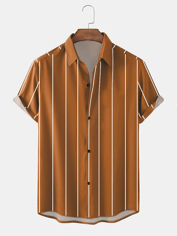 Plain Striped Button Shirts