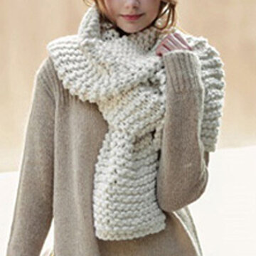 Écharpe tricotée épaise chaude en couleur pure pour femme