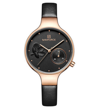 Elegant Leather Strap Quartz Watch