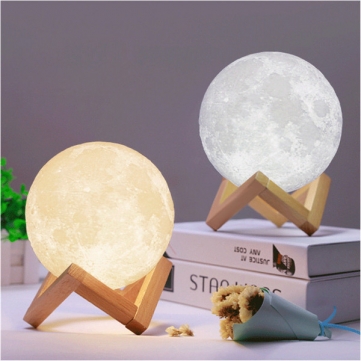 DecBest 15cm 3D Two Tone Moon Lamp