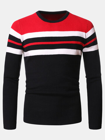 Horizontal Stripe Knit Sweaters