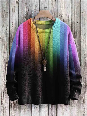 Colorful Ombre Stripe Sweatshirts