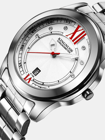 Stainless Steel Date Silver Watch for Men