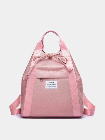 Women Oxford Solid Travel Backpack Multi-pocket Handbag