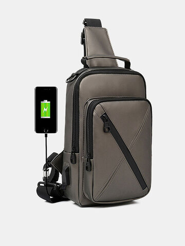 Dacron Multi-carry USB Charging Waterproof Crossbody Bag Chest Bag Sling Bag Backpack