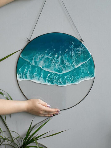 1 PC Round Acrylic Ocean Wave Home Decoration Wall Art Wall Hanging