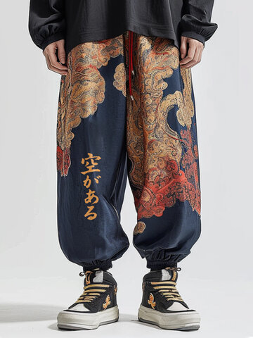 Impresión de estilo japonés Pantalones