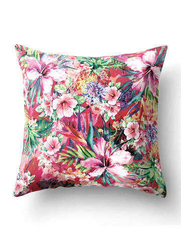 INS Style Flower Floral Printed Microfiber Cushion Cover