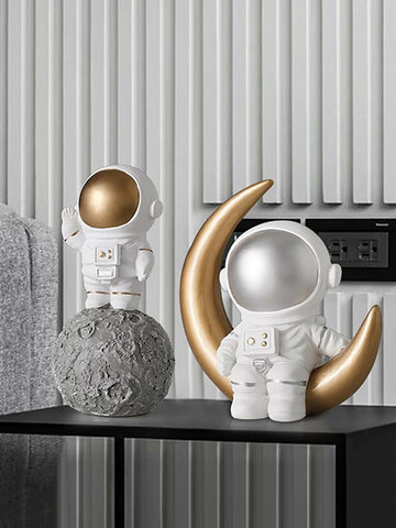1 pieza de resina creativa astronauta escultura estatuilla artesanía escritorio decoración del hogar accesorios