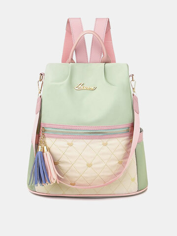 Patchwork Tassel Embroidery Thread Love Multi-carry Backpack
