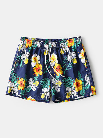 Plant Printed Beach Swim Shorts