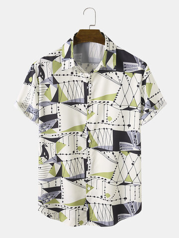 Chemises boutonnées à motif géométrique