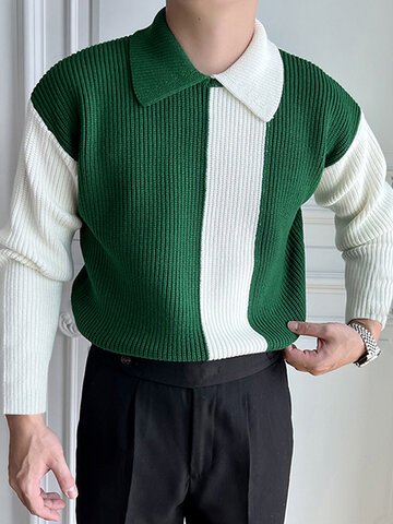 Color Block Knit Golf Shirt