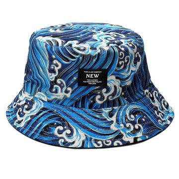 Summer Cotton Wave Pattern Bucket Hat