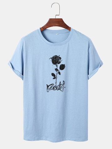 Ombre Rose Print T-Shirts
