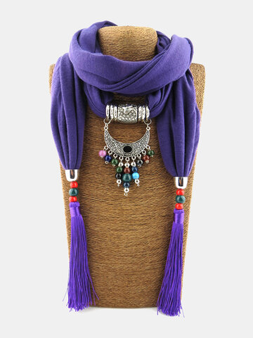 Ожерелье-шаль с керамической кисточкой