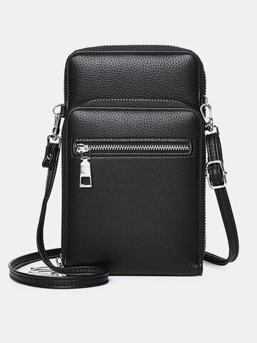 JOSEKO Men's PU Leather Casual Crossbody Bag