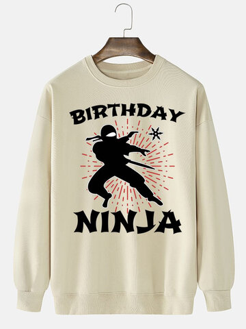Sweat-shirts à lettres Ninja japonaises