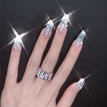 Faux ongles Silver Flame